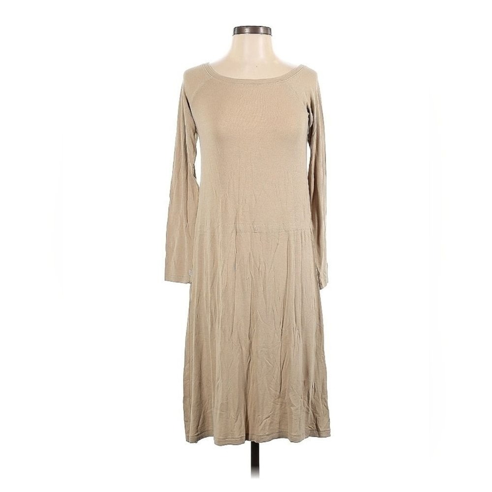 ATM Long Sleeve Dress Women Small Beige Minimalist Quiet Luxury neutral capsule